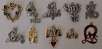 Homecoming Statement Charms. Love, Flirt, Kiss, I'm No Angel, Just Say No. Personalized Homecoming Garters Extra's.