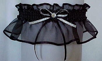 Black Sheer Bridal Garter - Wedding Garter - Prom Garter - Fashion Garter. garders, garder
