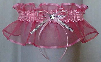 Pink Sheer Bridal Garter - Wedding Garter - Prom Garter - Fashion Garter. garders, garder