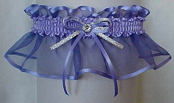 Iris Periwinkle Sheer Bridal Garter - Wedding Garter - Prom Garter - Fashion Garter. garders, garder