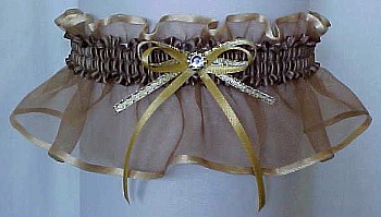 Tarnished Gold Sheer Bridal Garter - Wedding Garter - Prom Garter - Fashion Garter. garders, garder