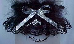 Country Western Garter on Black Lace. Choice of Western Charms attached. garders, garder