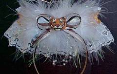 Tiger Prom Garters on Ivory Lace