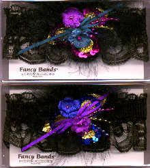 Garters Special. Deluxe Tri-Color Garters with Fuchsia Sequin or Blue Sequin. MyGarters, My Garters, MyPromGarter, MyPromGarters, MyBridalGarter, My Special Garter, garter, garders, garder